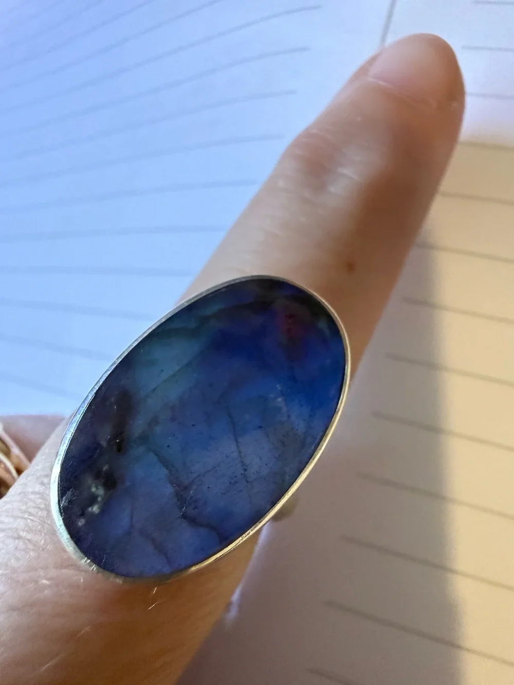 Labradorite sterling silver artisan ring